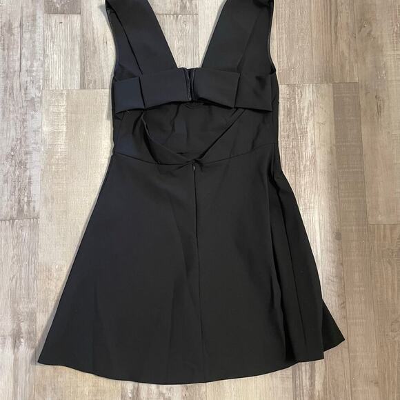 Zara woman plunging v neck, fit & flare open back party dress size large - Picture 11 of 12